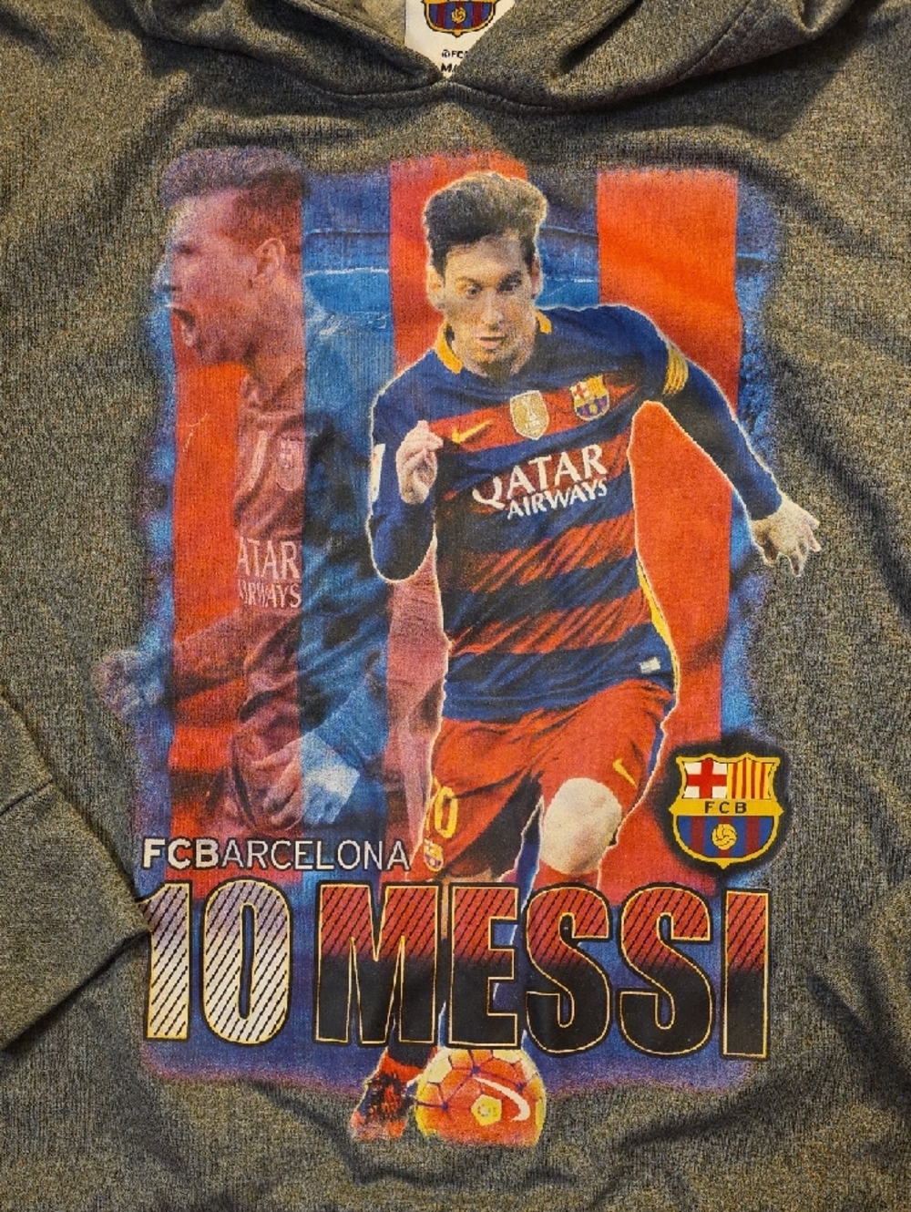 EUC FC Barcelona Lionel Messi Hoodie - Gray - Picture 2 of 5